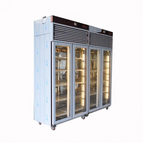 ที่ดีที่สุดที่ขายสองประตูโรสทอง stainless เหล็กกล้าเนื้อ drying แสดงตู้เย็น 