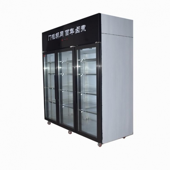 ปรับแต่งเอง 3 ประตู stainless เหล็กอาหารรักษาแสดงห้องครัวอเ้าตู้เย็นไว้ 