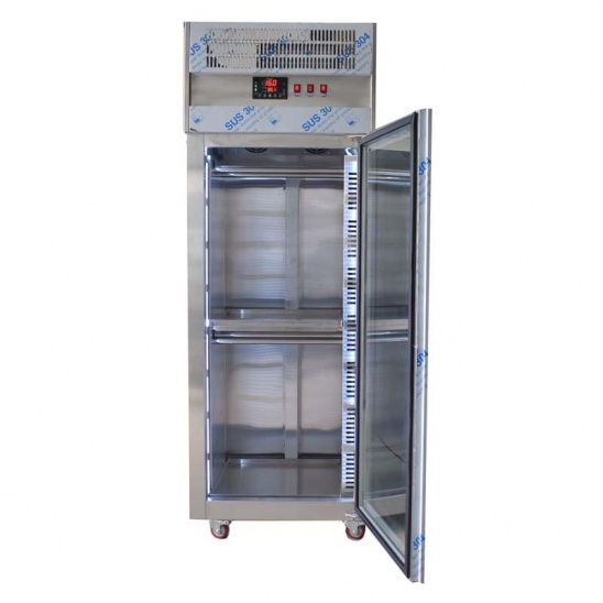 เดียวกระจกประตู 304 stainless เหล็กกล้าเนื้อว่างเปล่า drying แสดงตู้เย็น 