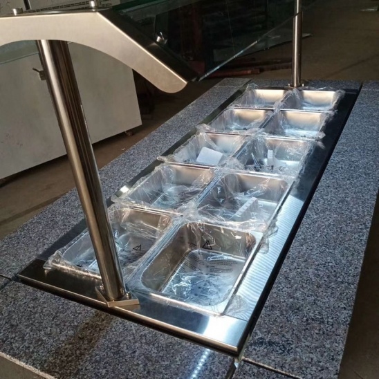 โรงงานโดยตรงง่าย stainless เหล็กบุฟเฟต์พิสดารมาตเย็นโต๊ะ 