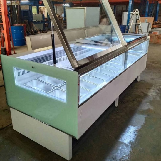 ปรับแต่งเองพลิกภาพหน้าปกผิวขาว stainless เหล็ก 24 ถาดไอศครีมกันรัฐมนตรี 