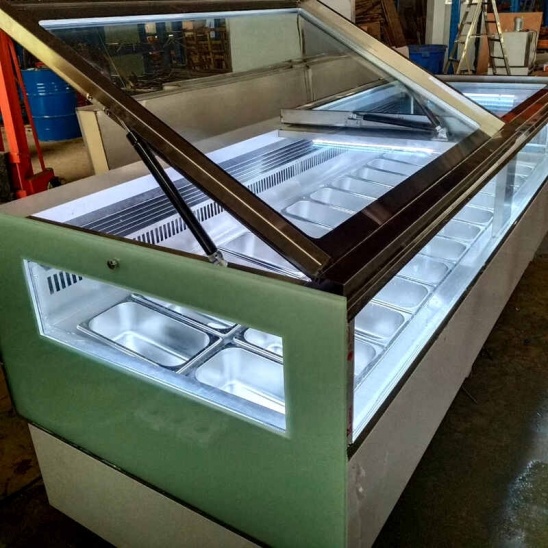 ปรับแต่งเองพลิกภาพหน้าปกผิวขาว stainless เหล็ก 24 ถาดไอศครีมกันรัฐมนตรี 
